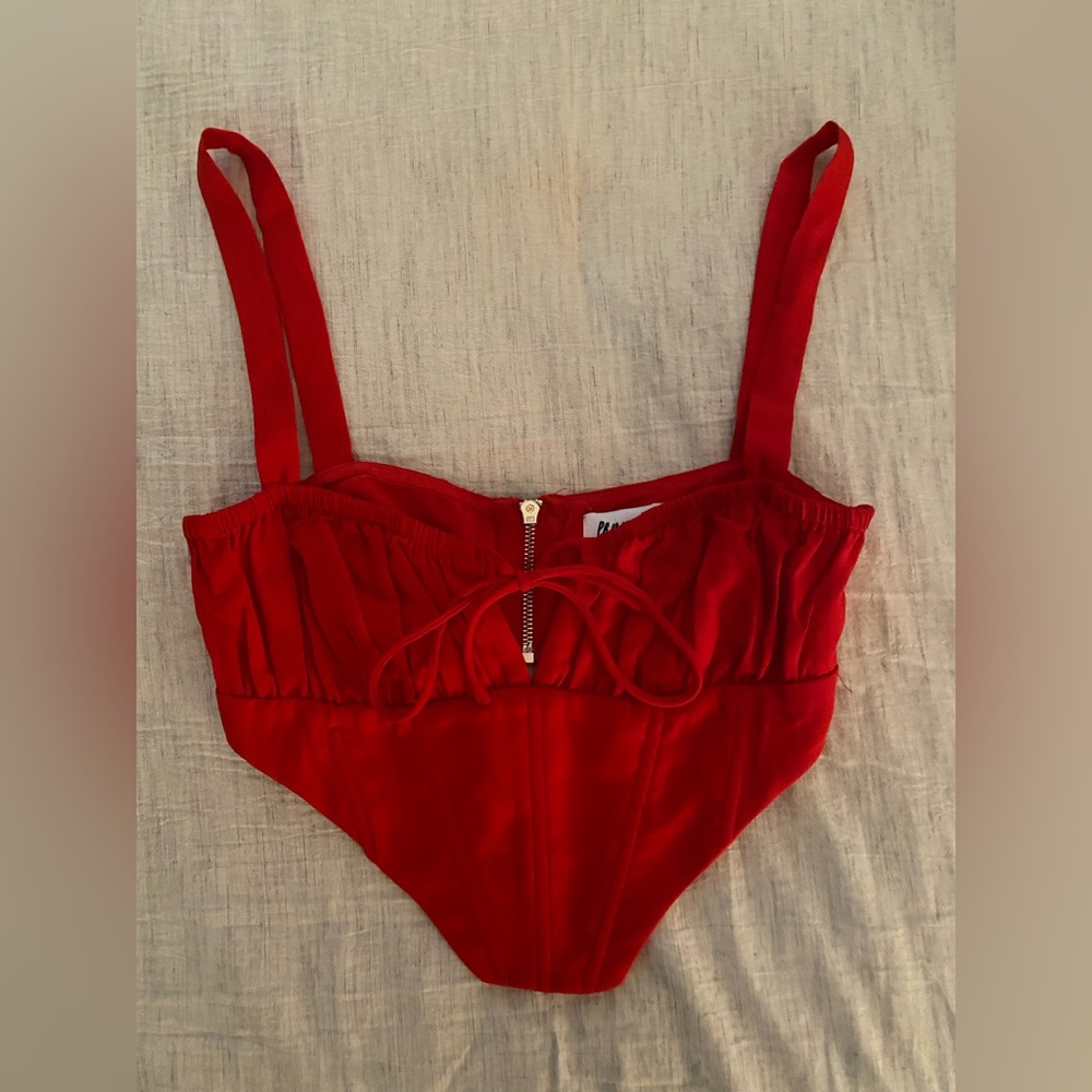 Red corset top